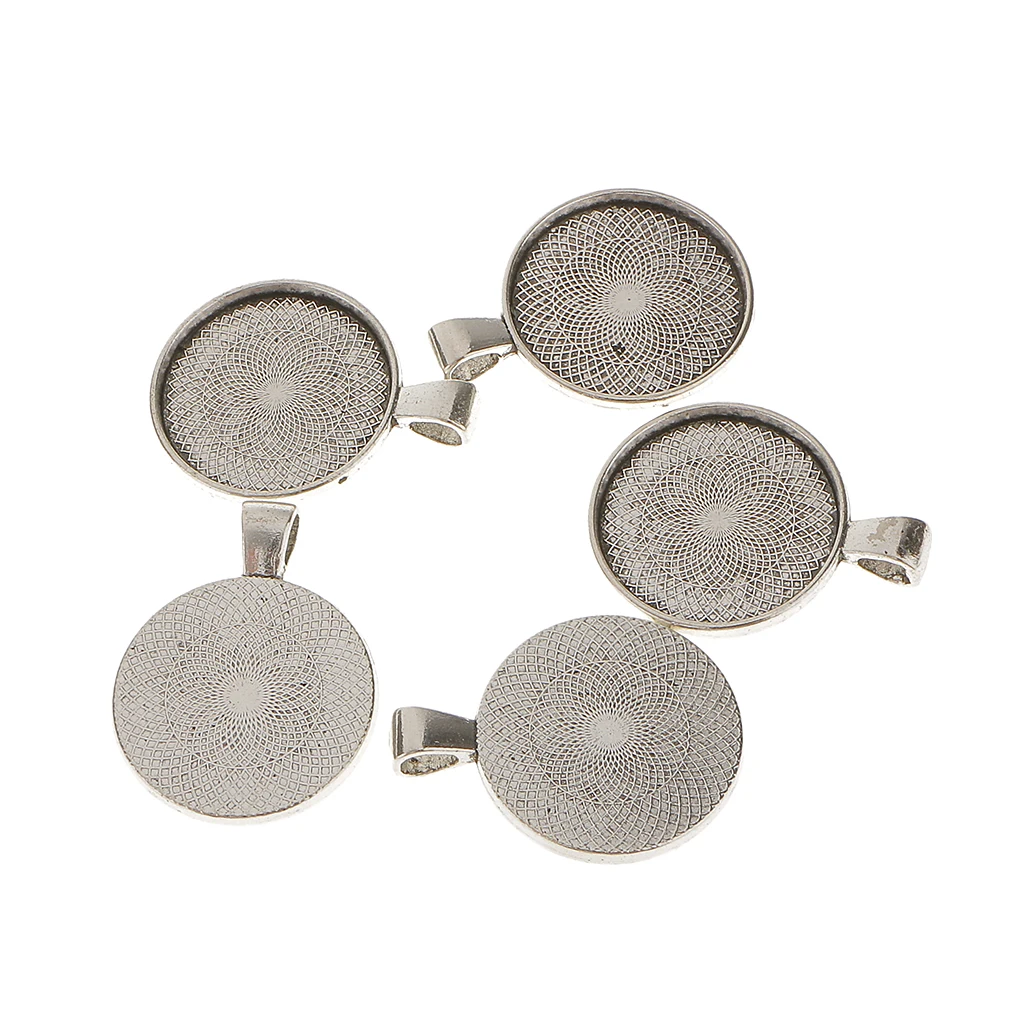 200pcs 25mm Round Pendant Blanks Cameo Bezel Settings Photo Jewelry for DIY Jewelry Making