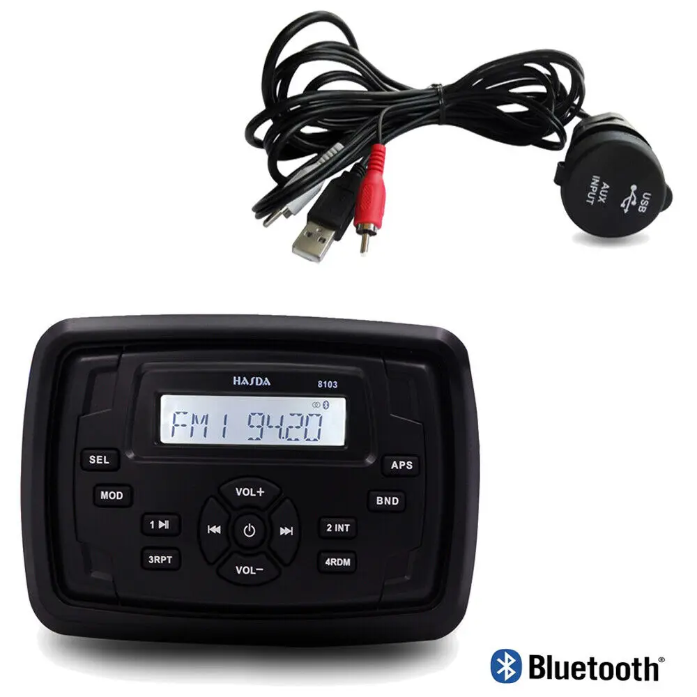 Водонепроницаемое морское Стерео Радио Аудио Bluetooth квадратная звуковая система