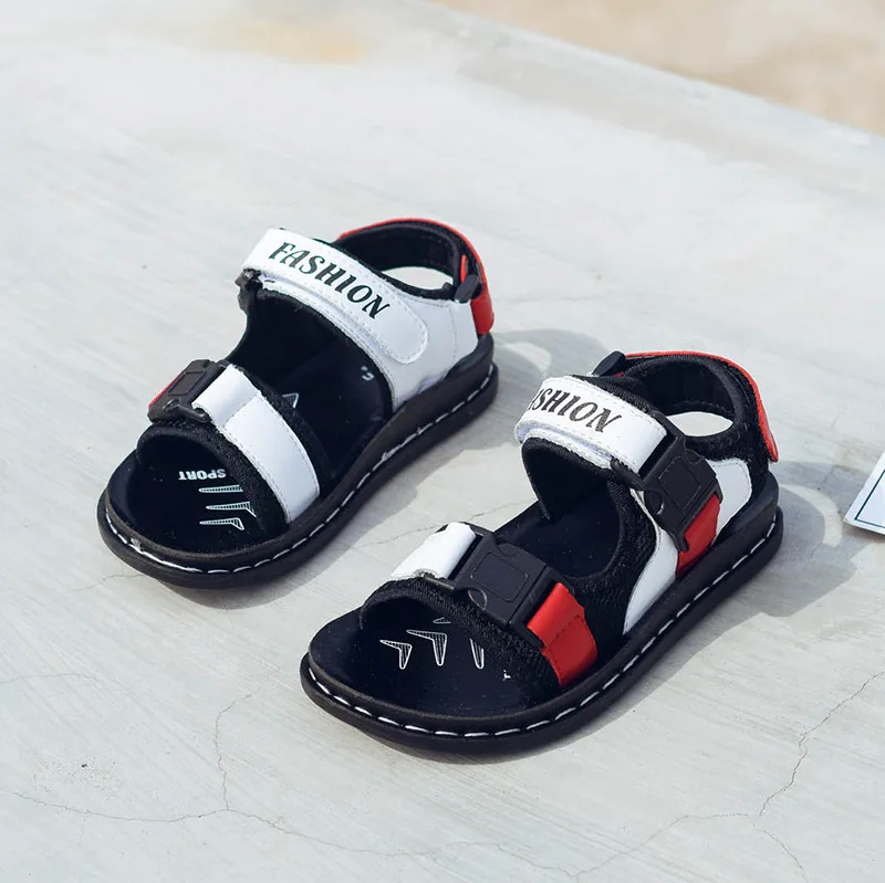 

2018 Summer New Style Cowhide BOY'S Sandals Casual Genuine Leather CHILDREN'S Shoes Velcro BOY'S Sandals