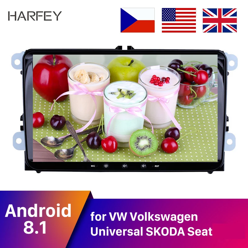 Автомагнитола Harfey на Android 8 1 9 дюймов 2 din с GPS навигацией для VW Volkswagen SEAT LEON CUPRA Skoda Passat