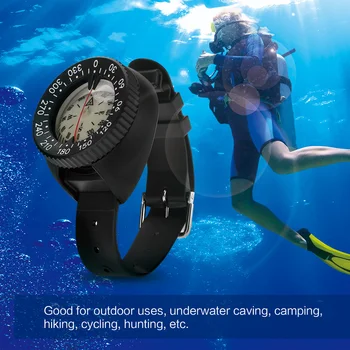

Professional 50m Diving Compass Diving Depth Fluorescence Disk Corrosion Resistant Material Compass for Diving Hiking Black