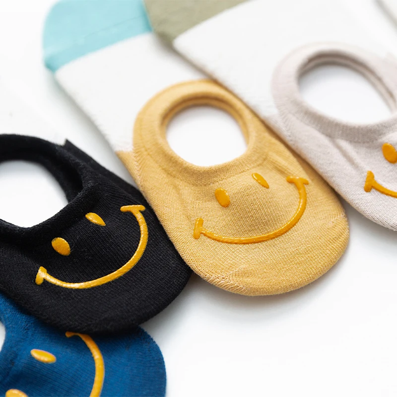 Instime Smile женские невидимые носки 100 хлопок без шоу ярких цветов европейский размер