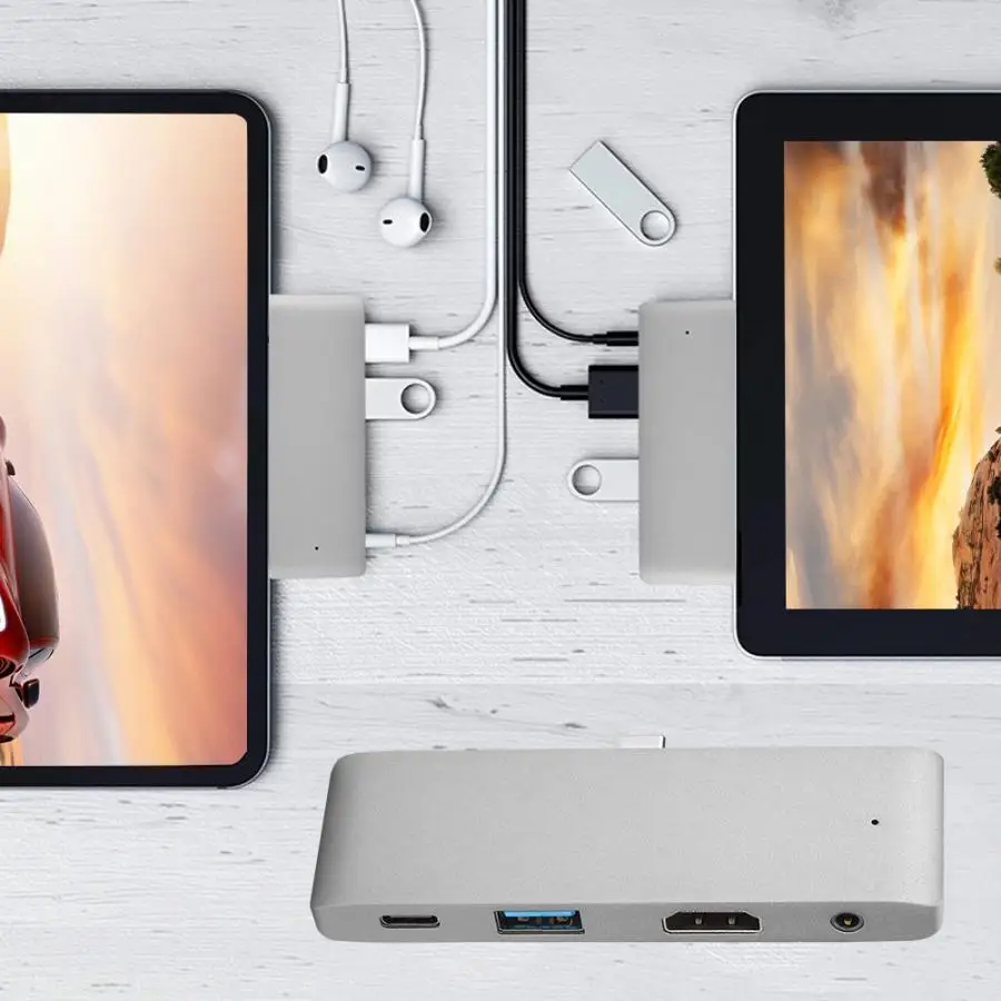 Usb-хаб WC7366 4-в-1 USB-C к HDMI+ 3,5+ USB+ PD концентратор Тип-C док-станция для Мышь/клавиатура