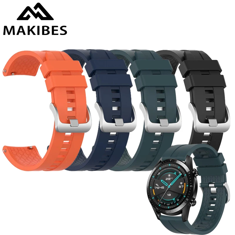 

22MM Replacement Watch Band for Huawei GT2/Amazfit pace/amsung Gear S3/Gear 2 R380 Silicon Strap Black/Orange/White/Blue/Green
