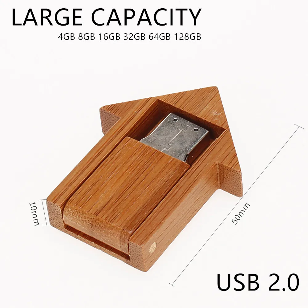 Флешка, Usb флеш-накопитель, 8 ГБ, 16 ГБ, деревянный молоток, деревянный дом, подарочная ручка-накопитель, 32 ГБ, 64 ГБ, Usb карта памяти, 128 ГБ, USB диск, 4 Гб