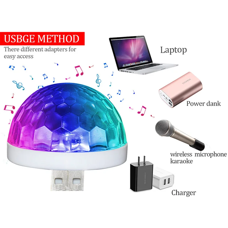 USB Мини диско вечерние светильник s Хэллоуин DJ сценический светильник s-многоцветный светодиодный светильник для автомобиля для рождественской вечеринки плавательный бассейн клуб