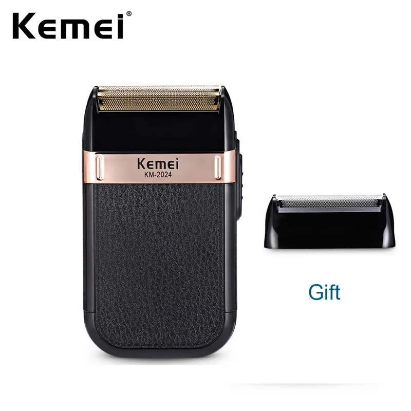 Электробритва Kemei для мужчин, с двумя лезвиями, возвратно-поступательная Беспроводная Бритва, для волос, бороды, USB, перезаряжаемая бритвенная машина, парикмахерский триммер