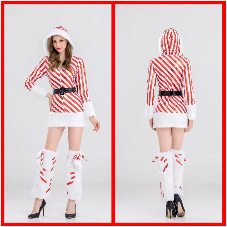 

Christmas Clothing Red Hoody Stripes Dress sheng dan qun Snowman Clothing Christmas Clothes Little Penguin-