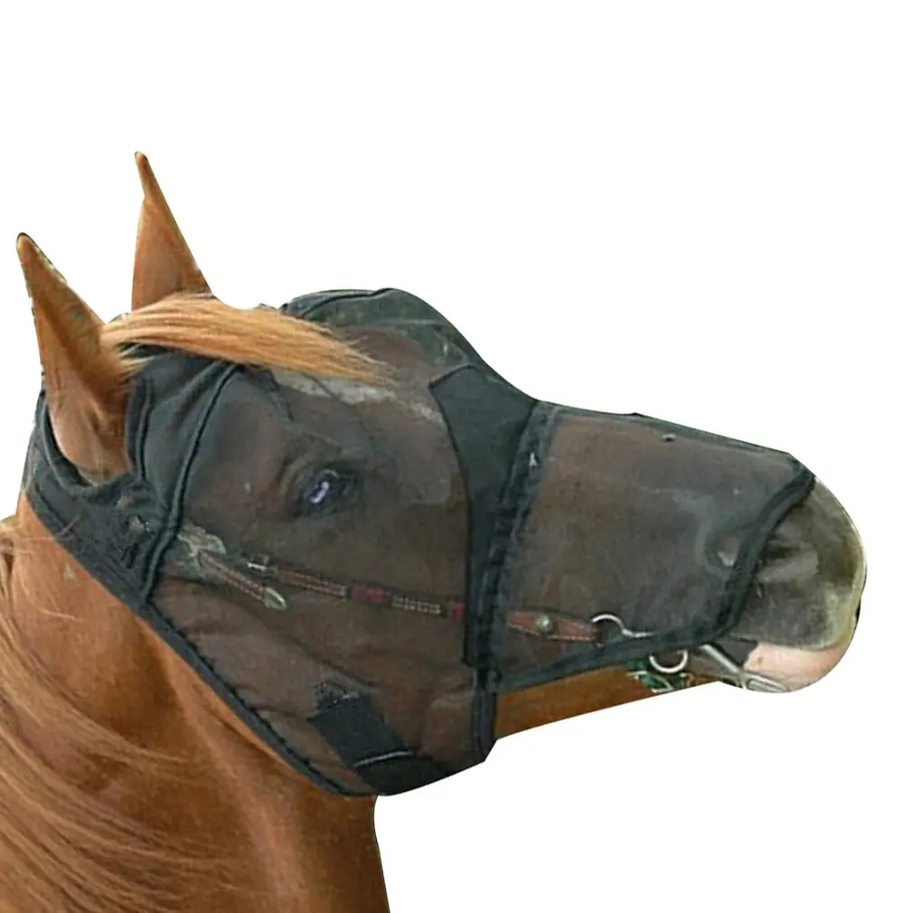 1 шт Черная маска для лица лошади, дышащая маска для лица лошади, маска для лица лошади, противомоскитная маска для лица лошади