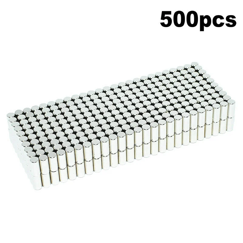 500pcs NdFeB диаметр магнитного стержня 3x6 мм DIY 3D печатные Settlers центр-меньше шлифования 3500GS поле поверхности Серебряный Металл - Цвет: 500pcs