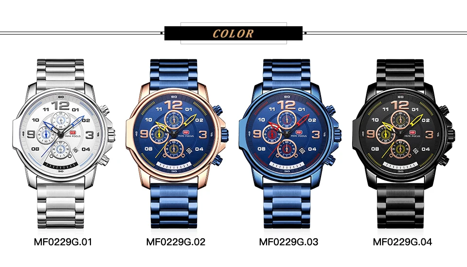Relógio de quartzo MINI FOCUS para homens à prova d'água_voghion.com