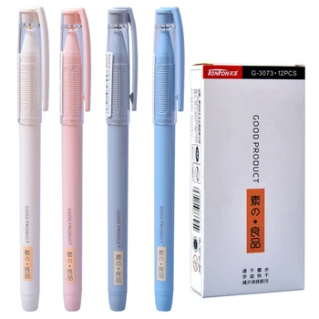

4Pcs Black Blue Ink Gel Pen Material Escolar Office & School Pen 0.5mm Plastic Gel Pen Stationery