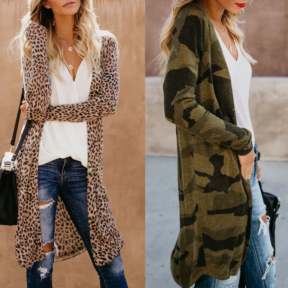 Женский кардиган-кимоно с леопардовым принтом |