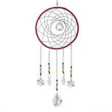 H& D чакра Ловец снов с хрустальной люстра капельные призмы Suncatcher Ручной Работы Радуга окно висячие орнамент домашний Декор подарок