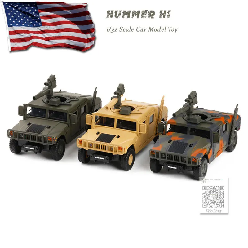 JK 1/32 масштаб военная модель игрушки армии США Hummer H1 SUV Звук Свет литья под давлением Металл тяните назад модель автомобиля игрушка для детей, подарок