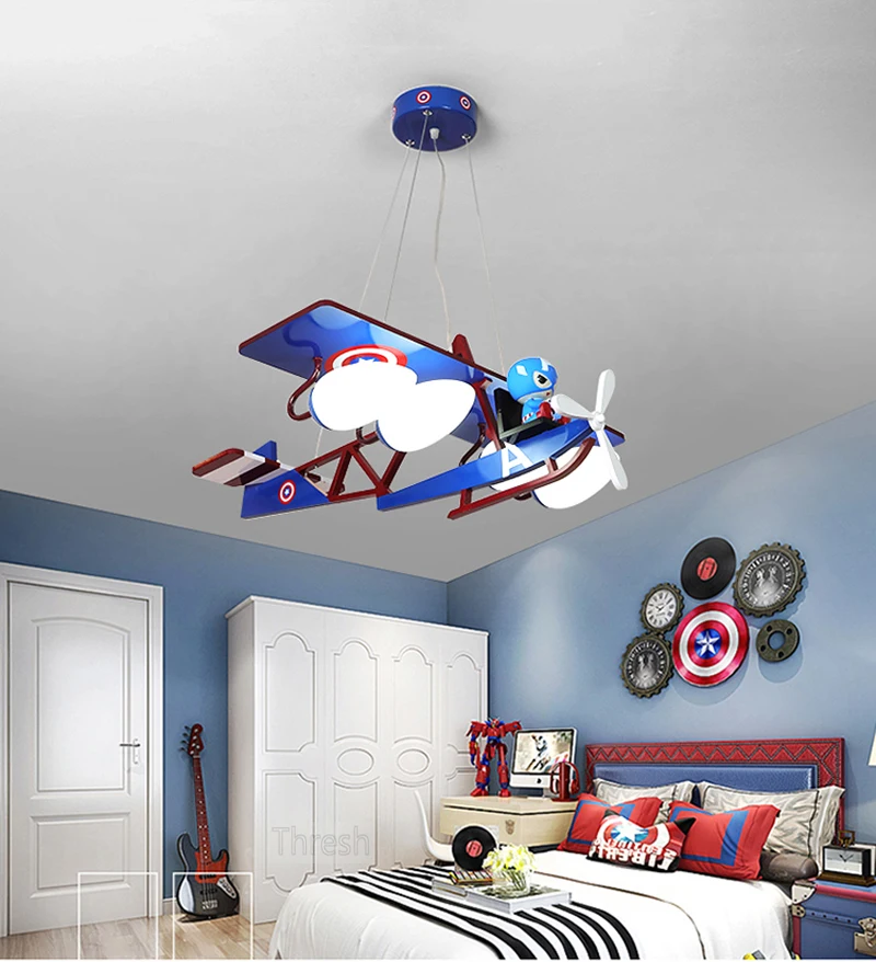 Kids Room Lamp For Children Chandelier E27 Airplane Hanging Lamp Light Kids Room Led Light Children Bedroom Lighting