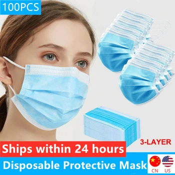 

Anti-Pollution 3 Layers Mask Protective Face Masks Disposable Dust Proof Filter Safety Face Mouth Mask Earloop Anti-fog Masks #2