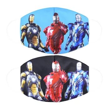 

Iron Man Kids Adult Mouth Mask Unisex Cartoon Breathable Cotton Windproof Anti-Dust Anti Pollution Reusable Fashion Face Masks