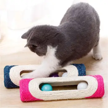 

Cat Sisal Toys Interactive Training Kitten Scratcher Rolling 3 Ball Tunnel Trapped Scratch Board Cats Grind Claws Funny Pets Toy
