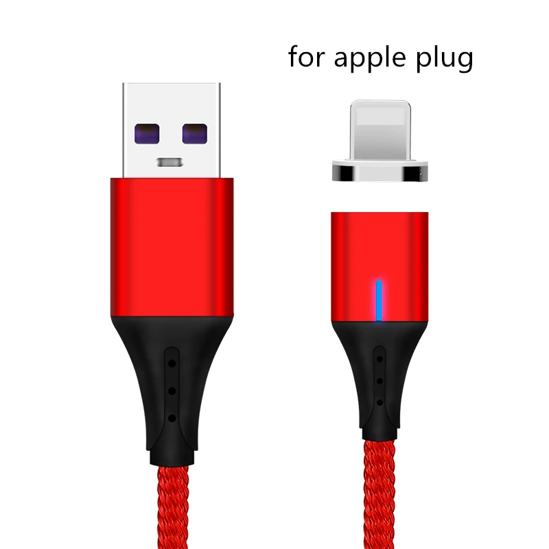 Магнитный кабель 5A Supercharge Micro usb type C, зарядный провод для huawei P30 P20 mate 20 Pro, линия быстрой зарядки для iPhone XS MAX - Цвет: Red For iPhone