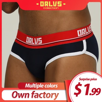 

ORLVS Brand underwear men briefs cotton breathable comfortable underpants slip homme sexy briefs jockstrap cueca tanga hombre