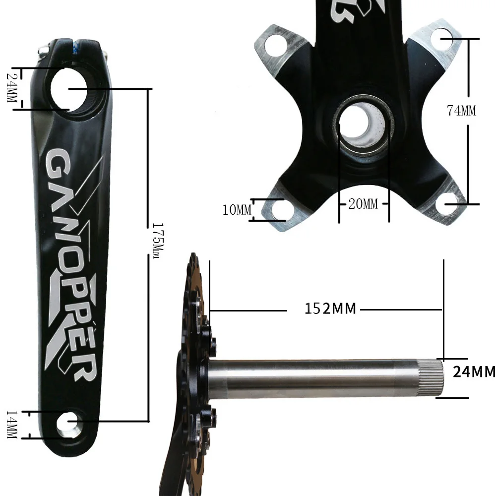 175 мм Fatbike Fat bike crank набор 100 мм BB 104BCD коленчатая цепь 30T 32T 36T 38T 40T 42T 104 мм BCD односкоростная цепь