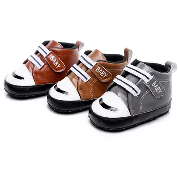 

New Male Baby High Tube Cute Soft Bottom PU Leather Newborn Baby First Walkers Baby Shoes Child Boy Shoes Non-slip Baby Shoes