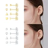 GS 925 Sterling Silver Star Diamond Stud Earrings For Women Mini Cubic Zirconia Jeweled Geometric Ear Stud Set Jewelry Gift ► Photo 3/6