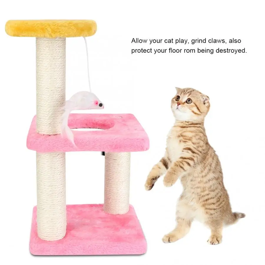 Главная Pet 3 Слои дерево для кота царапин Зажимная панель висит игрушка деятельности Центр для прыжков кошек стоя Фрам кошка мебель