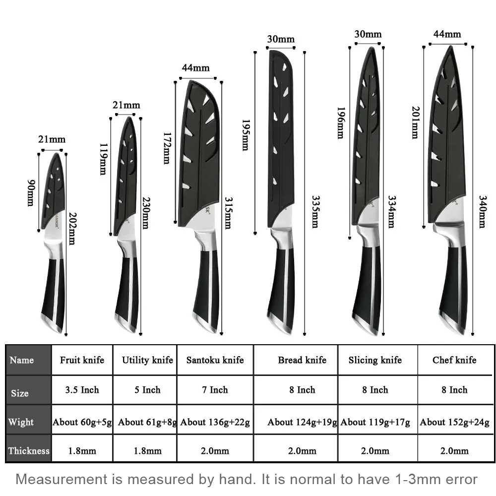 DAMASK кухонные ножи из нержавеющей стали нож шеф-повара острый нож для нарезки хлеба нож для сантоку мясо рыба инструменты для резки овощей