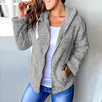 

Stylish Sweet Female Jackets coats Women autumn Fashion Pockets Zipper Hooded solid Jacket Girls Chic Chunky Coat Streetwear#3