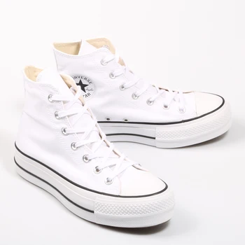 Moda novedosa Converse Chuck Taylor All Star plataforma alta limpieza Top blanco zapatillas de plataforma de Mujer Zapatos de skate zapatos tamaño 35-40