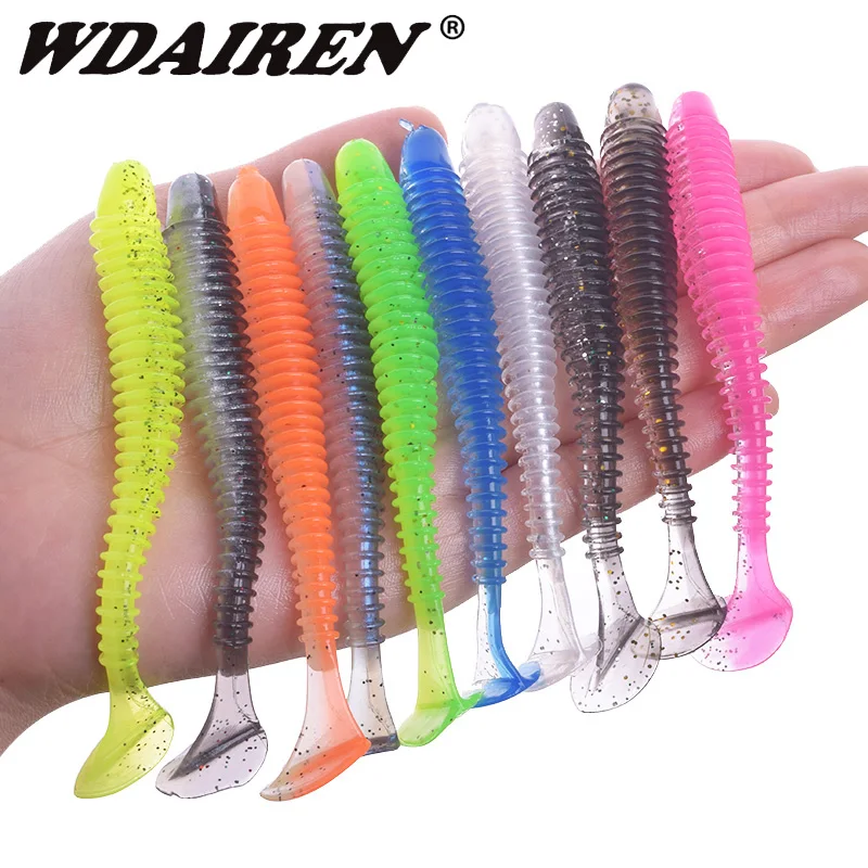 WDAIREN, ударопрочная приманка для рыбалки, 50 мм, 70 мм, 95 мм, мягкие приманки для морской рыбалки, двухцветные силиконовые приманки|fishing lure|soft luret tail | АлиЭкспресс
