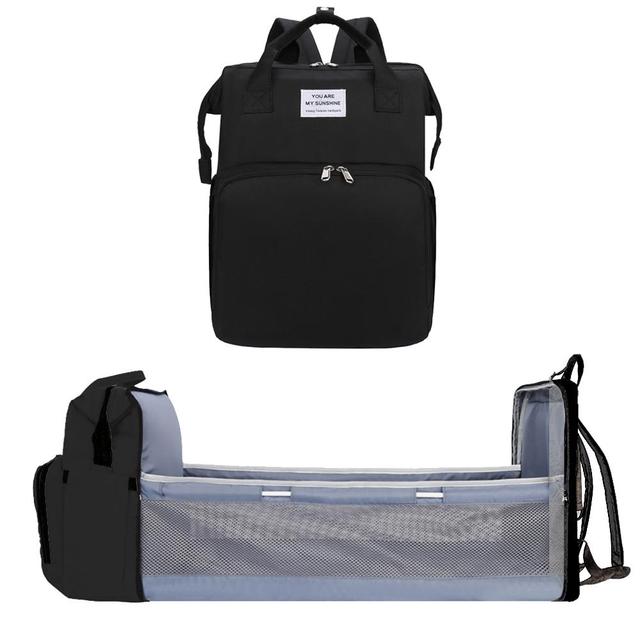 Portable Crib Diaper Bag Folding Baby Travel Large Backpack Baby Bed Diaper Changing Table Pads For Outdoor