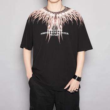 

EWQ / men's wear fashion personalized Streetwear printing loose cotton short-sleeved T-shirt 2020 summer new O-neck tops 9Y2018