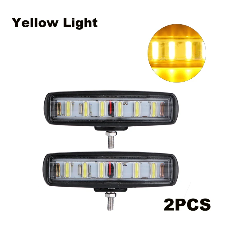 2PCS Yellow Light Nlpearl 2x 8D 18W Светодиодный рабочий светильник/светильник Бар Offroad грузовики трактора лодки 4x4 ATV внедорожник Автомобильная Поворотная фара дальнего света светодиодный светильник бар 12V 24V - Цвет: 2PCS Yellow Light