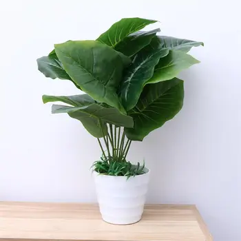 

45cm Artificial Bonsai Faux Plant Leaves Fake Plastic Plant With Pots For Home Office Window Table Decorations