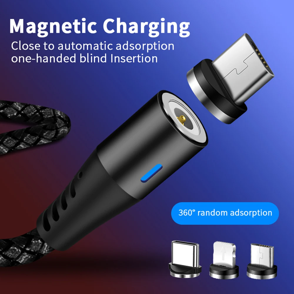 Swalle Магнитный usb-кабель для huawei samsung USB type C кабель для зарядки Магнитный Кабель нейлон 2A Micro usb Мобильный шнур для телефона провод