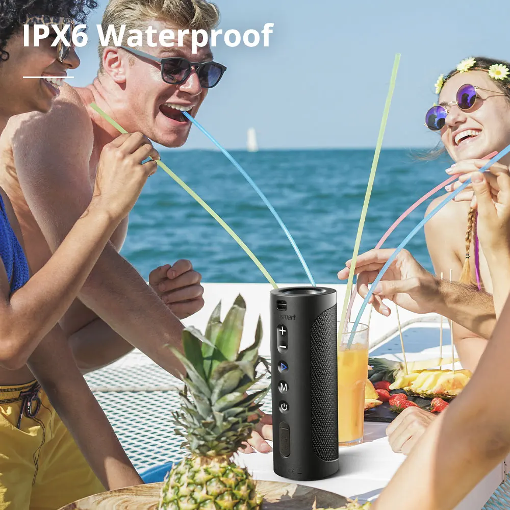 Tronsmart T6 Pro 45W Bluetooth 5.0 Speaker with LED Light IPX6 Waterproof 24H Playtime SoundPulse Type-C Charging bluetooth speaker,portable speaker