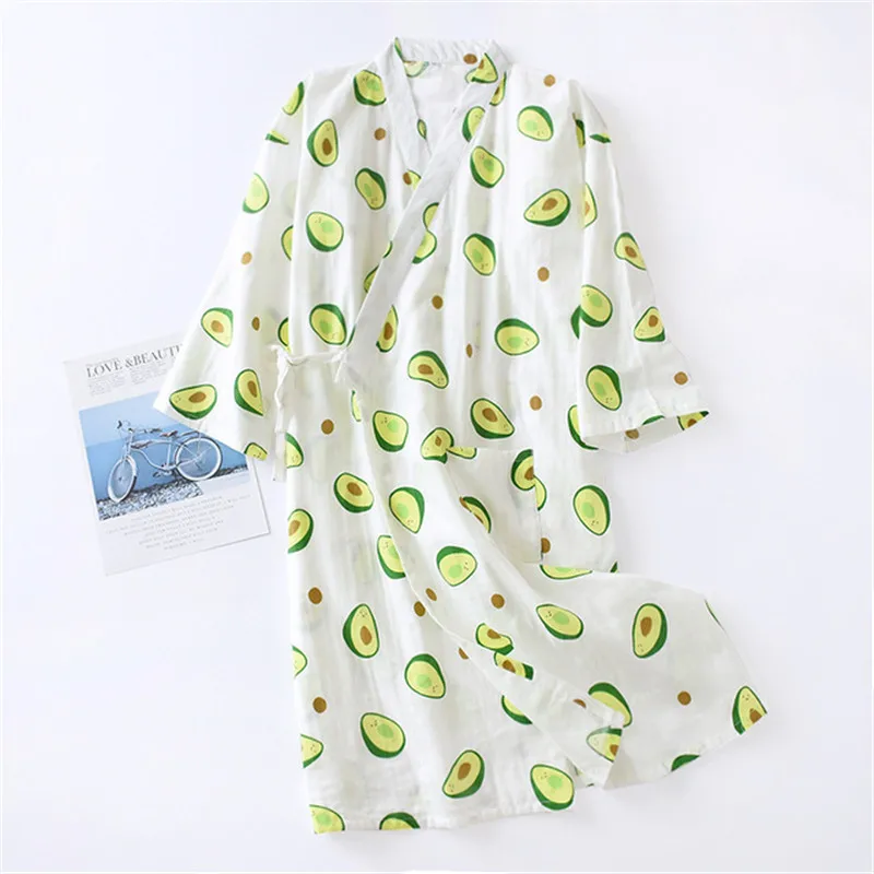 bathrobe women Cotton kimono gown women robe kimono bathrobe pajamas nightgown with nightdress