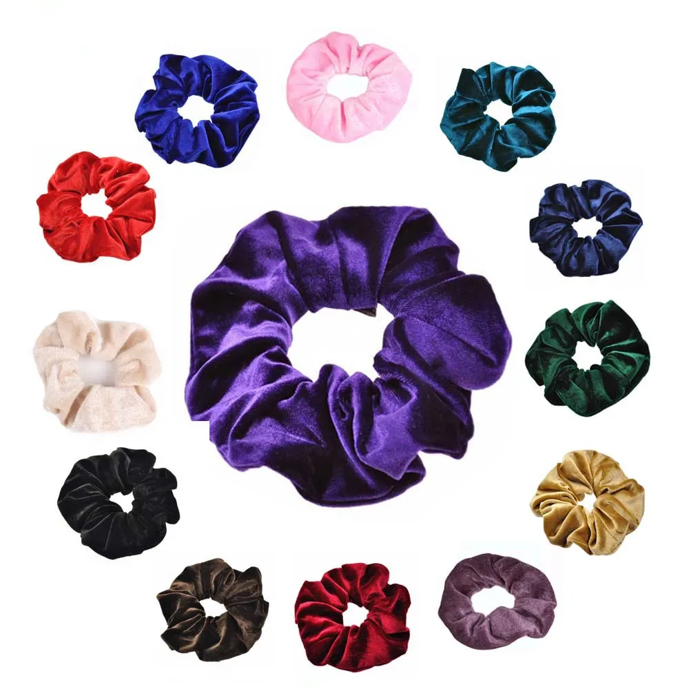 Цветные корейские Бархатные резинки для волос, эластичные резинки для волос для женщин и девушек, головные уборы, кольцо для волос, держатель для волос, аксессуары для волос