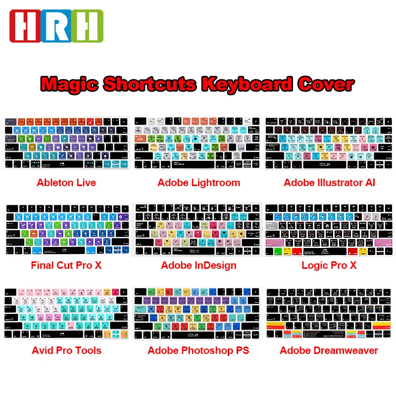 

HRH Ableton Live Avid Pro Tools Final Cut Pro X PS Hot key Functional Keyboard Cover Skin for Magic Keyboard MLA22B/A US