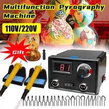 110v/220v 60w LH40-SA2 temperatura ajustável queimador de madeira pirografia caneta queima máquina de solda fio dicas cabaça artesanato conjunto de ferramentas