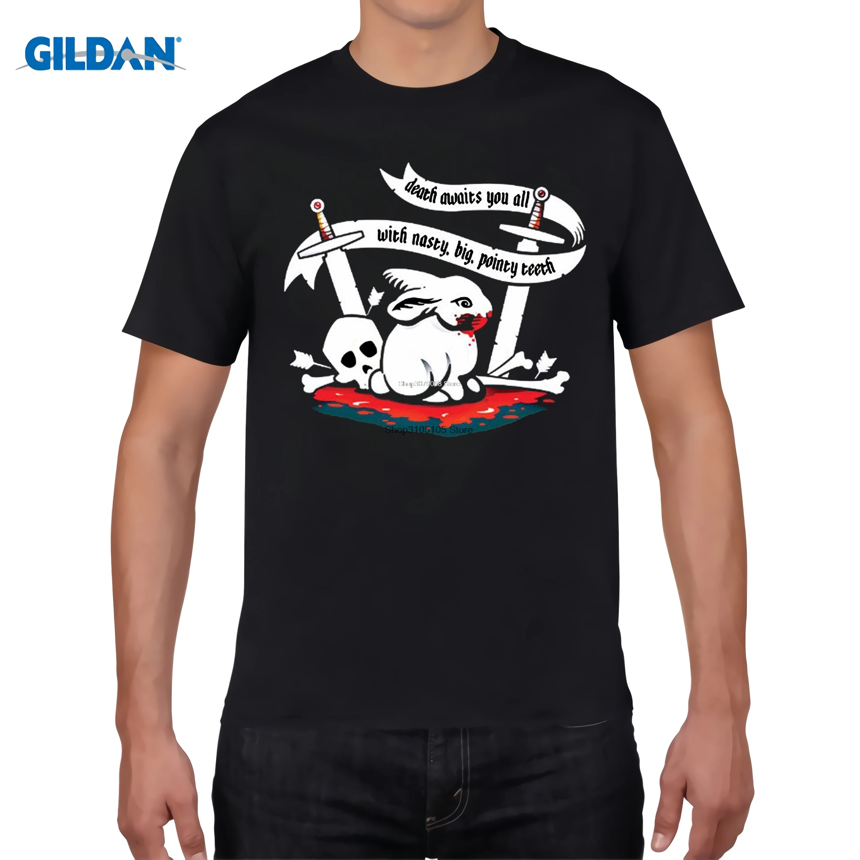Дизайнерская футболка с надписью Holy Grail Killer Rabbit Death Waiting for You All Monty Python Knight