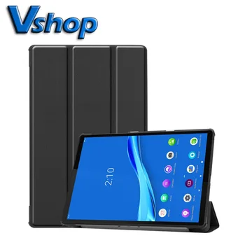 

Tablet Protective Case For Lenovo M10 Plus TB-X606F Pure Color Flip Leather Case withThree-folding Holder Sleep Wake-up Function
