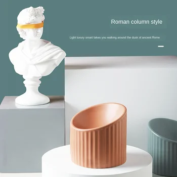 

Cat bowl Roman ceramic slant mouth cat bowl to protect cervical vertebrae from overturning ceramic bowl