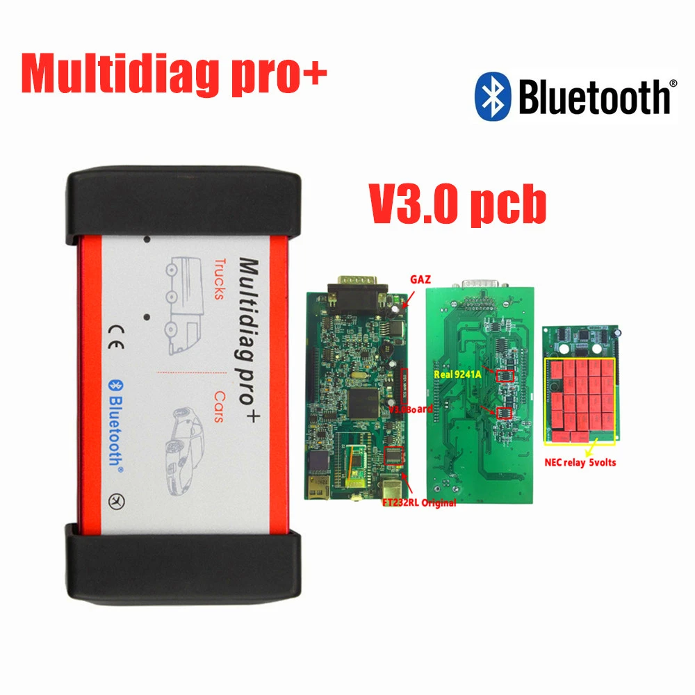 Зеленый PCB 3,0 с Bluetooth MVD multidiag Pro VD TCS C-D-P PRO с автомобилем/грузовиком кабель 2016r0/2015r3 OBD2 диагностический инструмент сканер - Цвет: with bluetooth