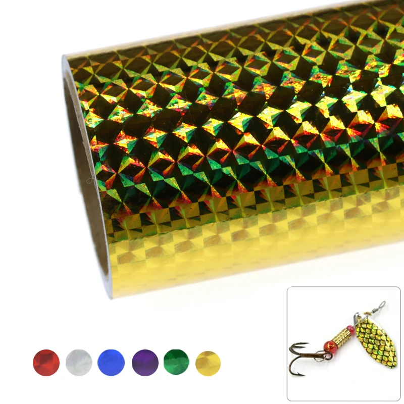 

1 roll 5mX22cm Saltwater Fishing Lure Skin Making Material Holographic Adhesive Film Sticker Flash Tape Sabiki Bait Decal