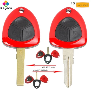 

KEYECU 5PCS Remote Car Key Shell Case With 3Btn SIP22/ GT15R Blade - FOB for Ferrari 458 Italia FF California 599 GTB 2007-2014