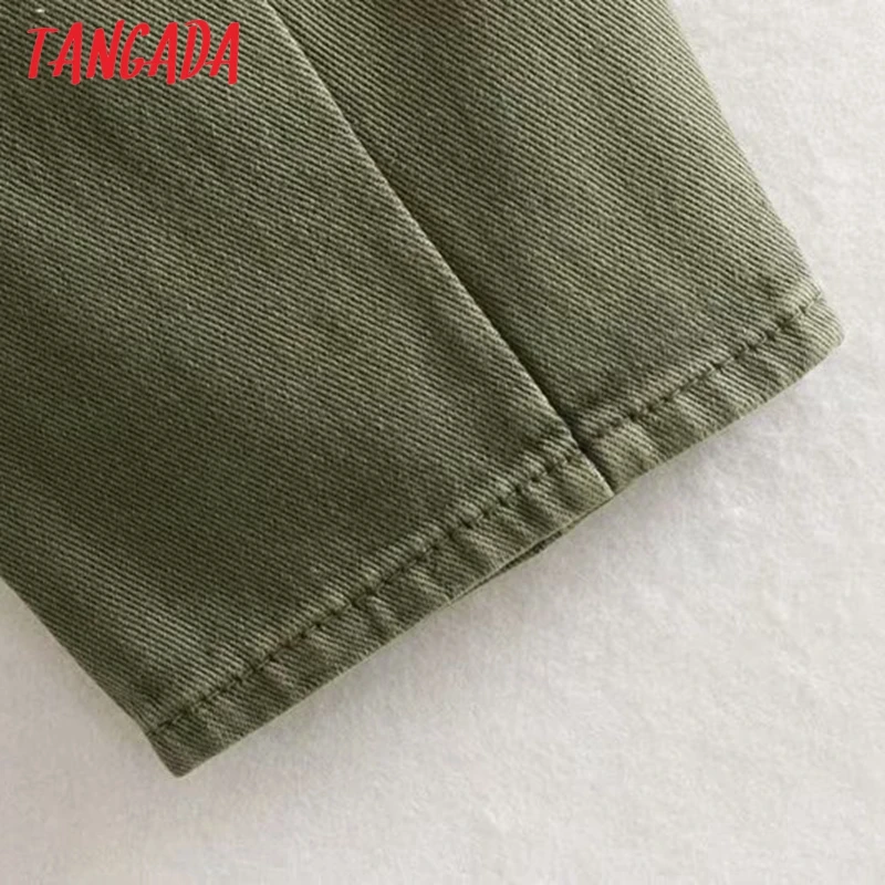 Tangada женские amygreen шикарная мама джинсы Штаны мальчиковый стиль длинные штаны с карманами, на молнии, Свободные повседневные штаны джинсы 4M108